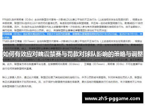 如何有效应对魏震禁赛与罚款对球队影响的策略与调整